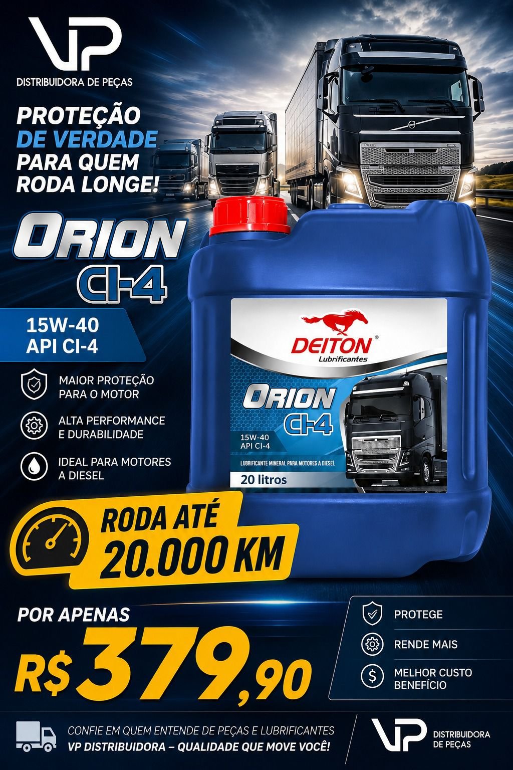 Deiton ORION CI-4 15W-40 — 20 litros