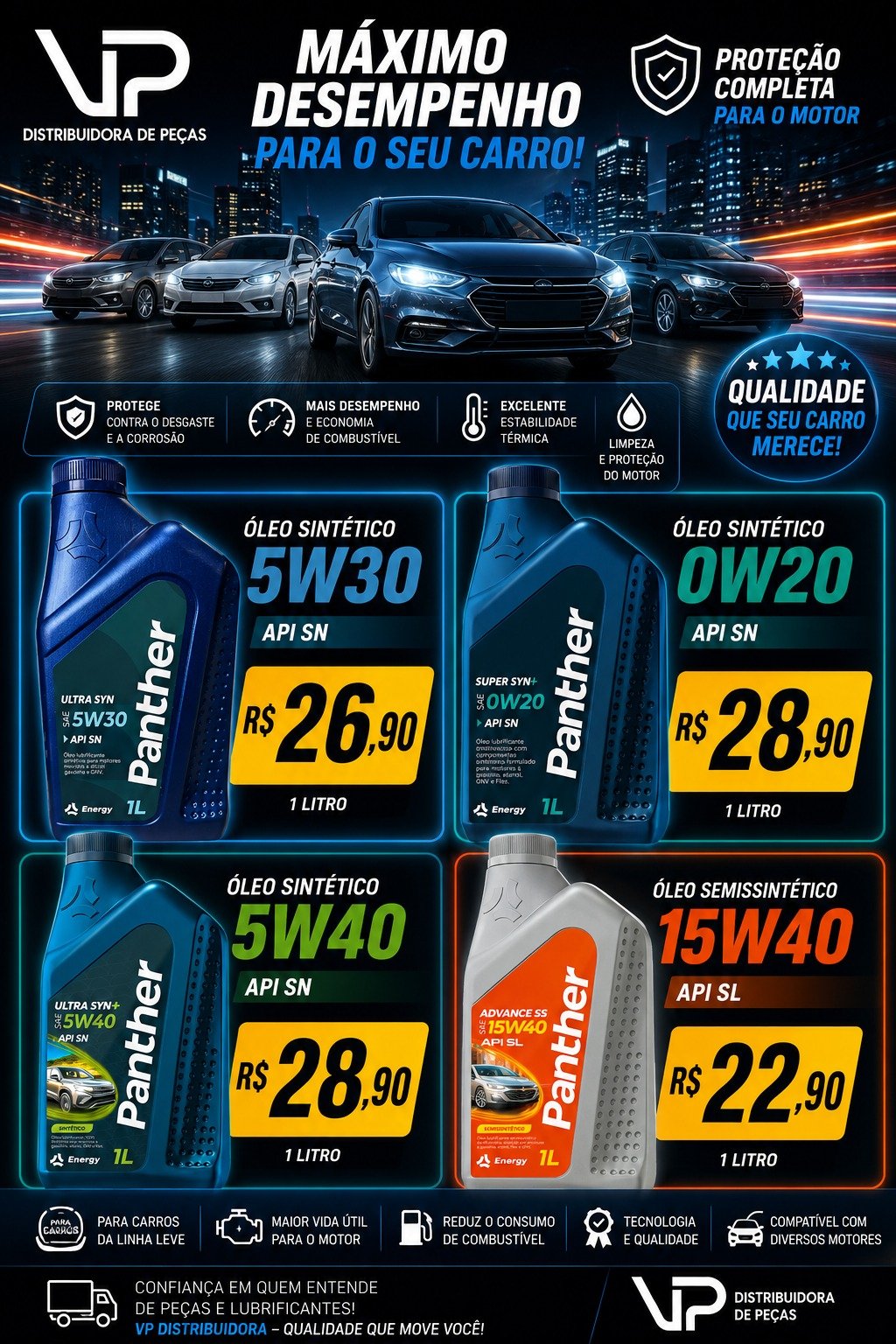 Óleos Panther 1L — Linha Leve